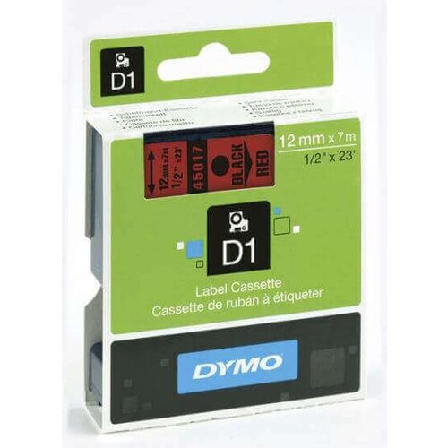 Dymo Trak Dymo D1 45017, 12 mm 7 m (črna/rdeča), original Slike