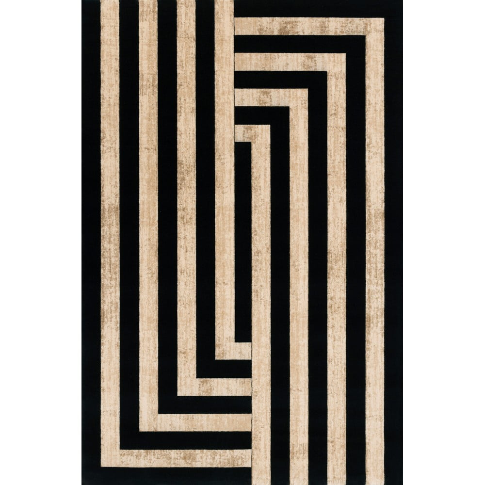 Agnella Crni/bež vunen tepih 170x240 cm Agnus Art Deco II &ndash; Cijene