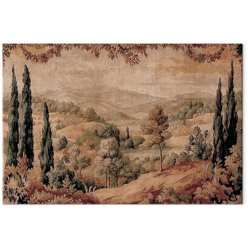  Slika - Mediterranean landscape - old tapestry with a hill and a lake 30x20 Premium Print Cijene