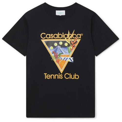 Casablanca Majice s kratkimi rokavi T-SHIRT TENNIS CLUB ICON BLACK Črna Cene