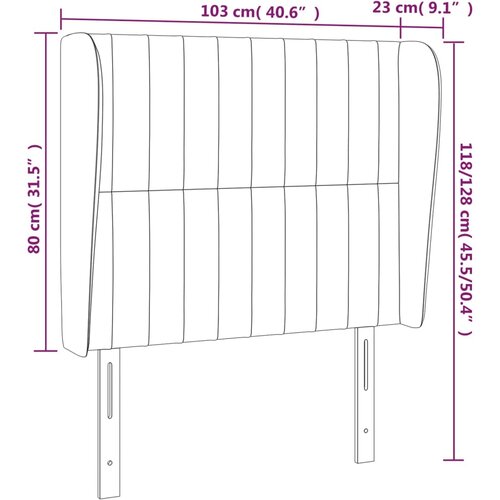  Uzglavlje s u&amp;scaron;ima ružičasto 103x23x118/128 cm bar&amp;scaron;unasto Slike