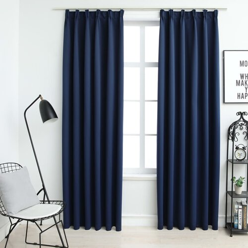 VidaXL Zatemnitvene zavese z obe&amp;scaron;ali 2 kosa modre 140x245 cm Slike
