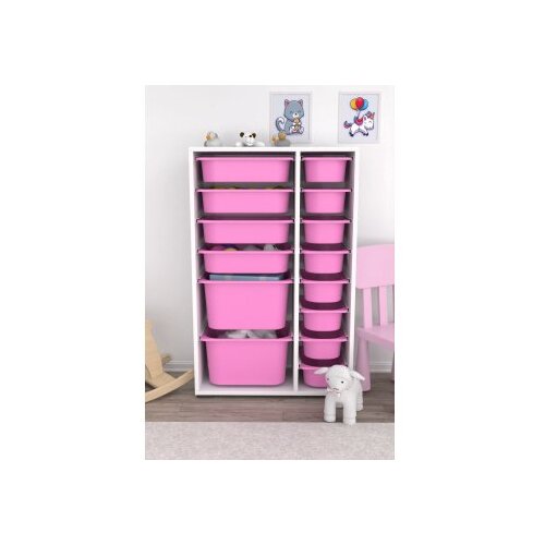 Hanah home Vi&scaron;enamjenska komoda Rine 2D4K8U v2, 69,5 x30 x109 cm, Bijelo-roza Cijene