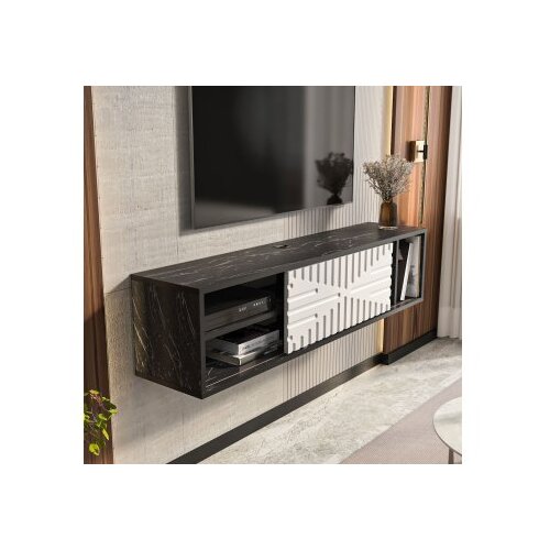 Hanah home tv polica teo floating black white Slike