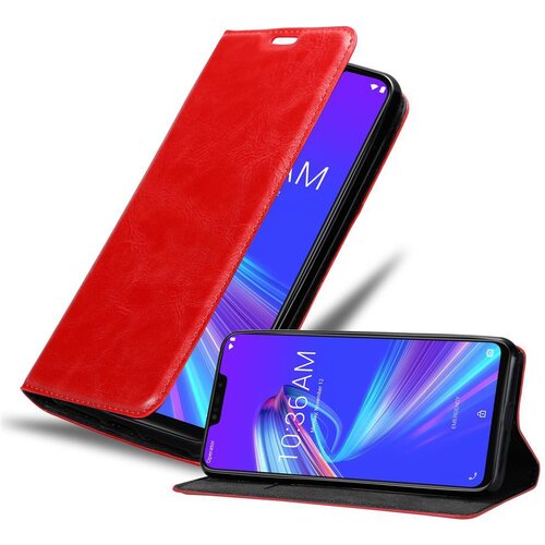 Cadorabo Ohi&scaron;je, združljivo z Asus ZenFone MAX M2 v rdeče jabolko - Za&scaron;čitni ovitek z magnetnim zapiranjem, stoječo funkcijo in režo za kartice, (20550178) Cene