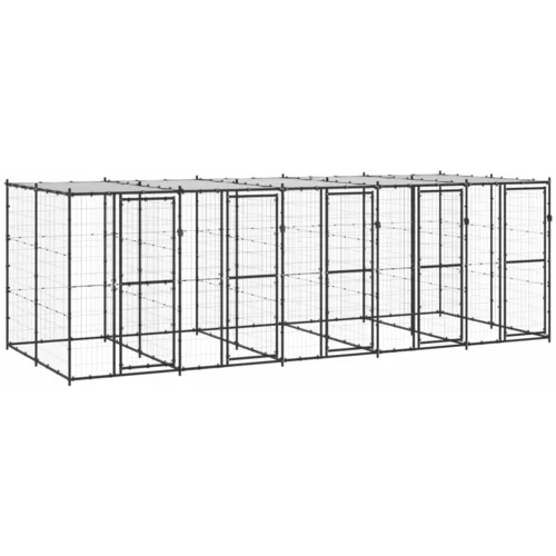 vidaXL Vanjski kavez za pse s krovom čelični 12 1 m²