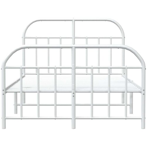 VidaXL Metalni okvir kreveta uzglavlje i podnožje bijeli 120x190 cm Slike