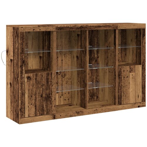vidaXL Sideboard s LED svjetlima Staro drvo 163x37x100 cm Inženjersko drvo, Sideboard s LED svjetlima Staro drvo 41x37x100 cm Cijene