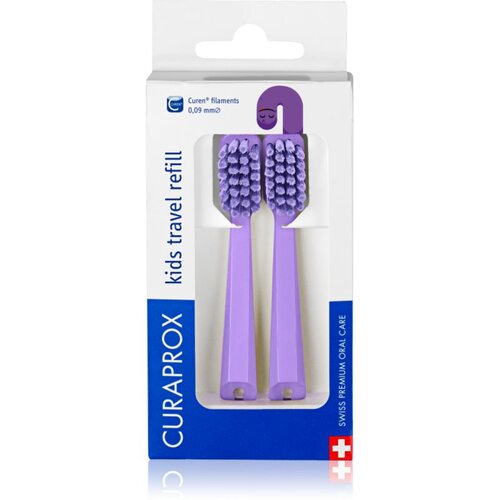 Curaprox Kids Travel refill zamjenske glave za četkicu za zube Purple 2 kom Slike