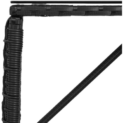  stol Crna 80 x 40 x 40 cm PE Rattan i Staklo - Crna Slike