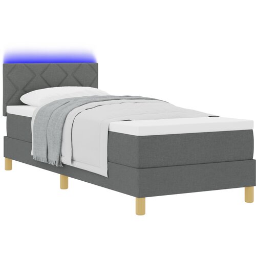 vidaXL krevet s podlogom s madracem i LED tamno siva 80x200 cm tkanina Cijene