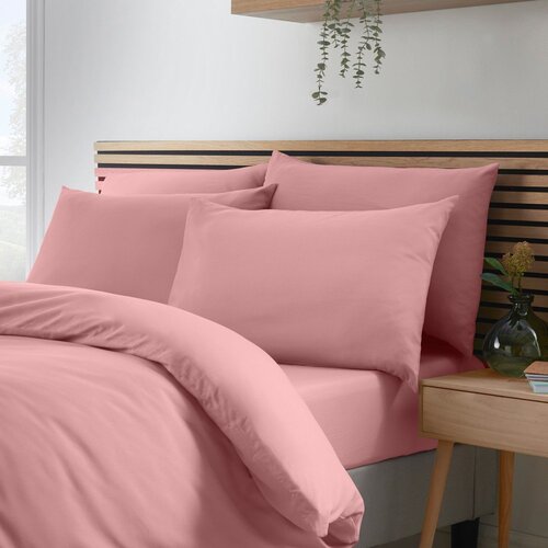 Catherine Lansfield Rožnata enojna posteljnina 135x200 cm So Soft Non-Iron &amp;ndash; Slike