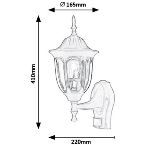 Rabalux milano E27 60W senzor crna Slike