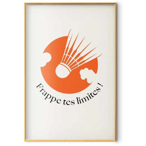  Plakat - Shuttlecock Against the Orange Sun 21x30 Zlatni okvir Slike
