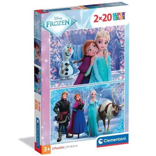 Clementoni Čarobna avantura Snježnog kraljevstva 2x20 komada supercolor puzzle - Cene