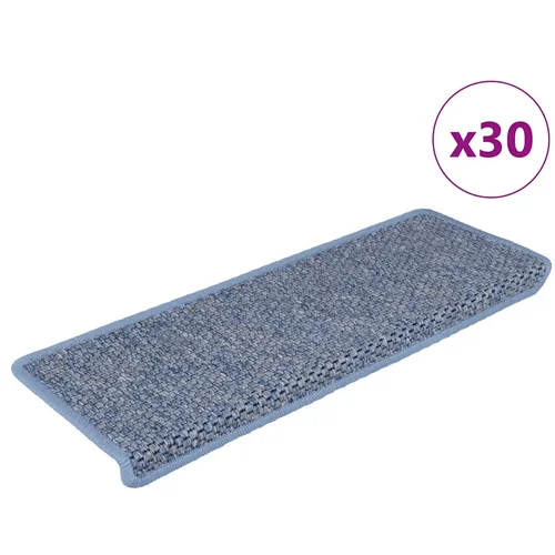 vidaXL Samoljepljivi otirači za stepenice 30 kom 65x21x4 cm plavi