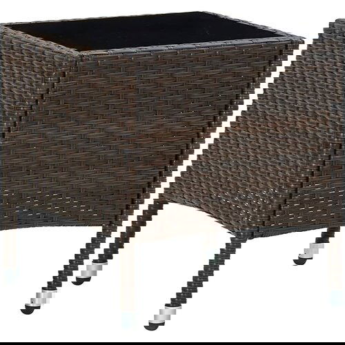 VidaXL Vrtni stol smeđi 40 x 40 x 45 cm od poliratana Slike