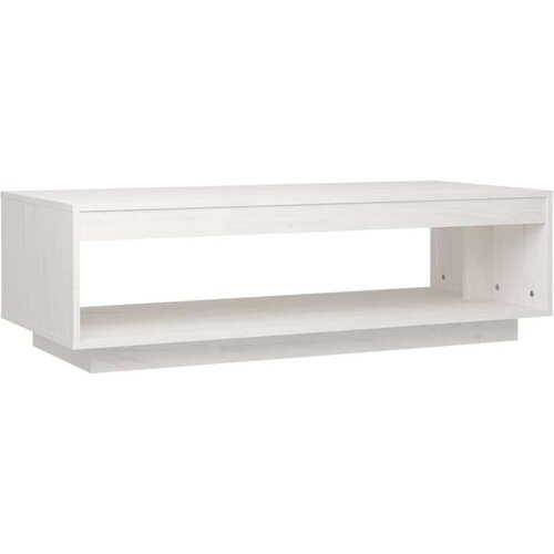 VidaXL stolić za kavu bijeli 110 x 50 x 33,5 cm od masivne borovine Slike