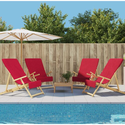 vidaXL Brisače za plažo 4 kosi bordo 60x135 cm tkanina 400 GSM Cene