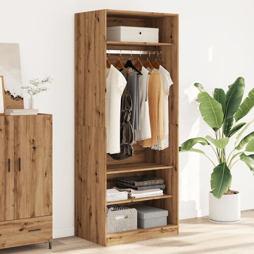 vidaXL Garderobna omara artisan hrast 80x50x200 cm inženirski les Cene