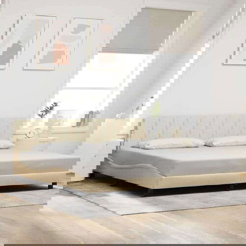  Okvir za krevet bez madraca krem 200x200 cm od tkanine - Krema 200 x 200 cm Slike