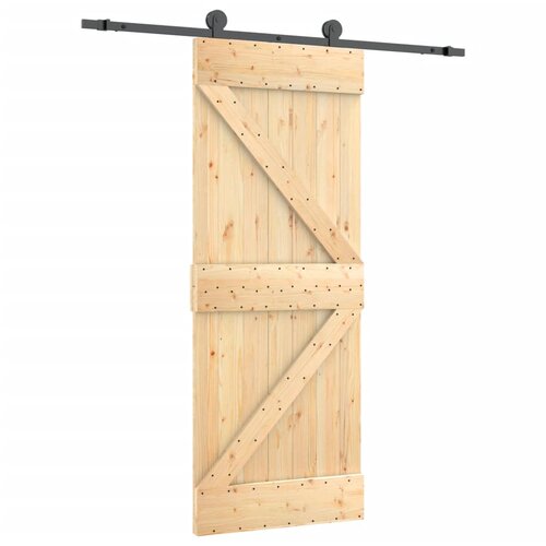vidaXL Drsna vrata s kompletom vodil 85x210 cm trdna borovina, (20999105) Cene