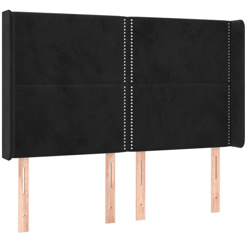  Uzglavlje s u&amp;scaron;ima crno 147x16x118/128 cm bar&amp;scaron;unasto Slike