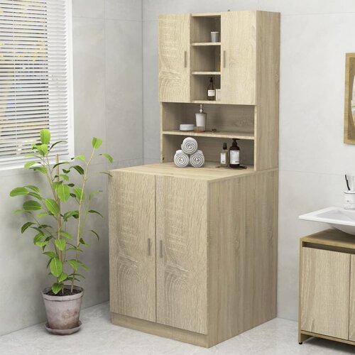 VidaXL Omara za pralni stroj sonoma hrast 70,5x25,5x90 cm Slike
