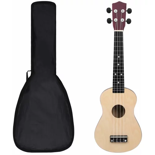 vidaXL Otroški ukulele soprano s torbo svetel les 23"