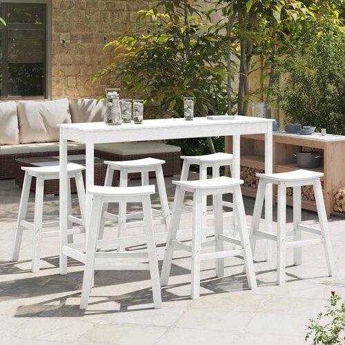  Set bar stolova za vrt 6 pcs Bijelo HDPE Cijene