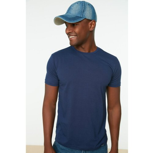 Trendyol Navy Blue Men's Basic Regular Fit Crew Neck Short Sleeved T-Shirt Slike