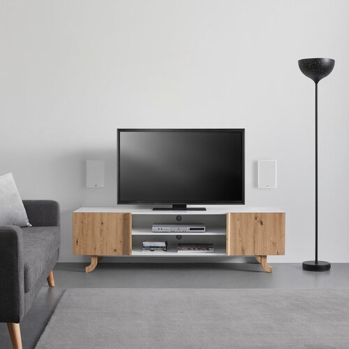 Bessagi Home tv element vira, bela, barva hrasta Slike