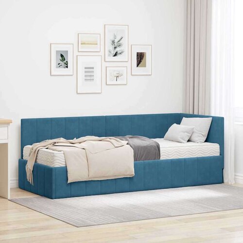 vidaXL kutni okvir kreveta s madracem plava 80 x 200 cm bar&scaron;un Cijene