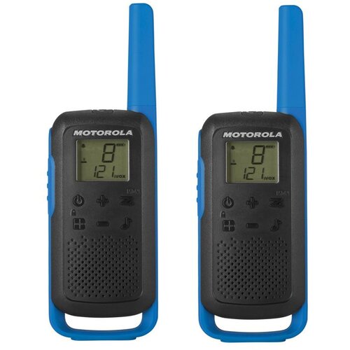 Motorola Walkie Talkie, domet 8 km, 16 kanala, plava - TLKR T62 BL Slike