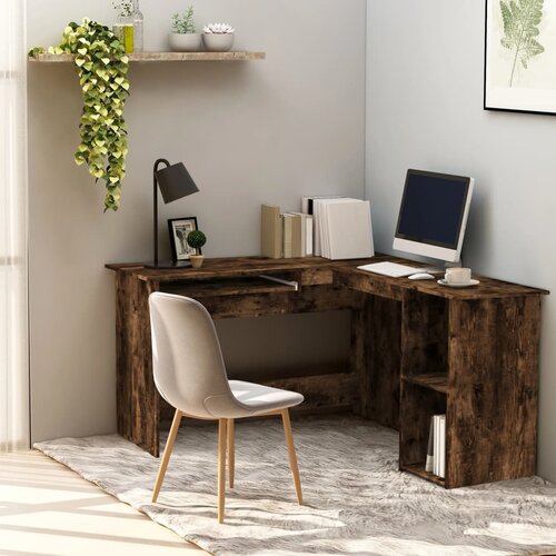 vidaXL Kutni radni stol boja hrasta 120x140x75 cm konstruirano drvo Cijene