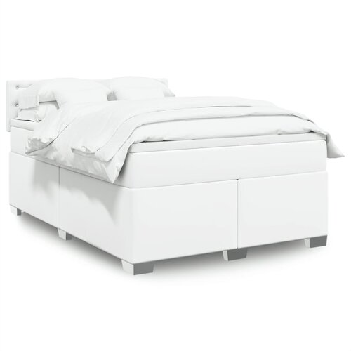 The Living Store Box spring postelja z vzmetnico bel 140x200 cm umetno usnje - Box Spring Postelja, (21428089) Slike