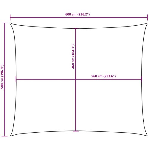  Jedro protiv sunca od tkanine Oxford pravokutno 5 x 6 m crno Slike
