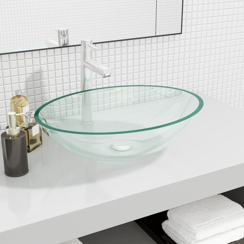  Umivaonik stakleni 50 x 37 x 14 cm prozirni Cene