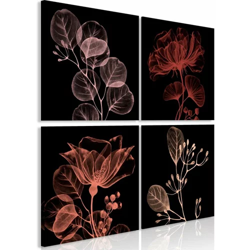  Slika - Glowing Flowers (4 Parts) 40x40