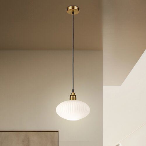  Visilica na sajli HECTOR 1xE27/15W/230V bela/mesing pr. 25 cm Slike