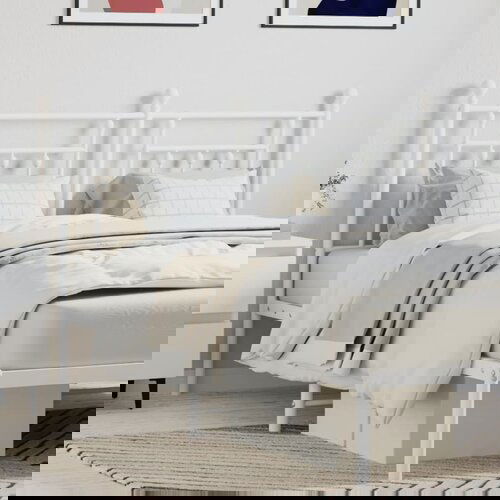 VidaXL Metalno uzglavlje bijelo 140 cm Slike