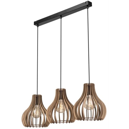  Visilica na sajli TUCCI 3xE27/15W/230V hrast/crna Slike