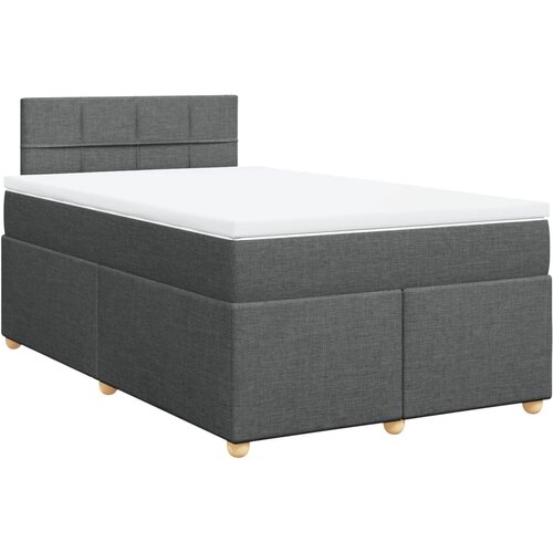VidaXL Box spring postelja z vzmetnico temno siva 120x190 cm blago, (21307250) Slike