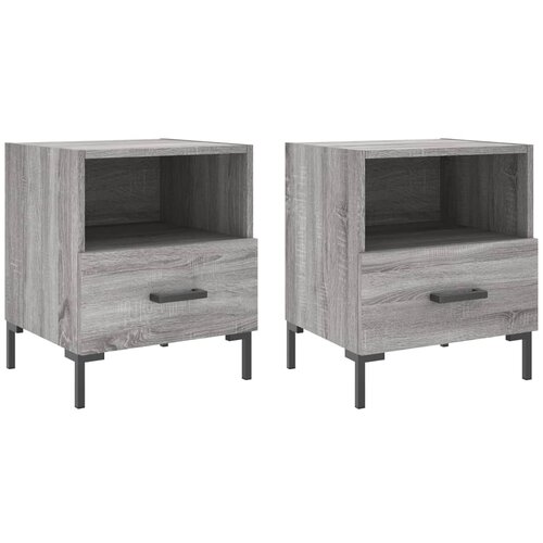 Maison Chic Dvo delni komplet Nočne omarice - Nočne mize siva sonoma 40x35x47,5 cm inženirski les, (21686834) Slike