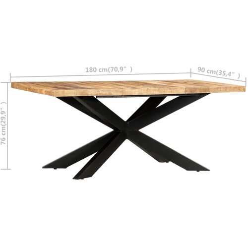  Blagovaonski stol od masivnog grubog drva manga 180x90x76 cm Slike