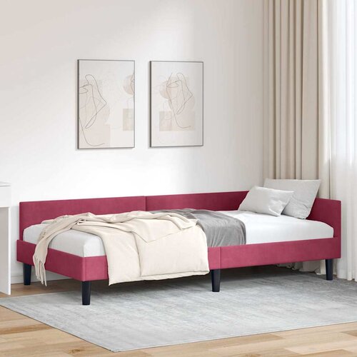 vidaXL Krevetni okvir sa kutnim dizajnom boja crnog vina 90 x 200 cm Cene