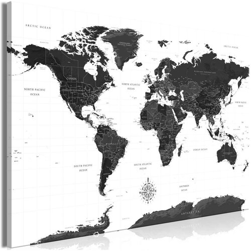  Slika - Black and White Map (1 Part) Wide 90x60 Slike