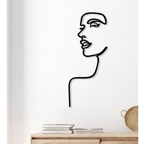 Wallity Zidna dekoracija Ženski profil, 42x100cm, Crna Cene