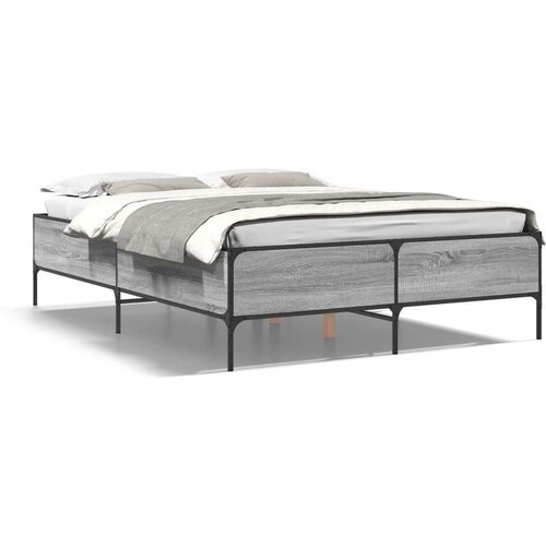 VidaXL Okvir za krevet boja hrasta 120x190cm konstruirano drvo i metal Slike