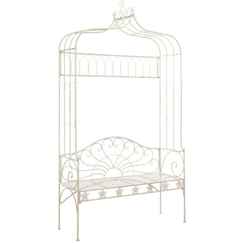  Klupa 122 cm željezna antikna bijela Cene